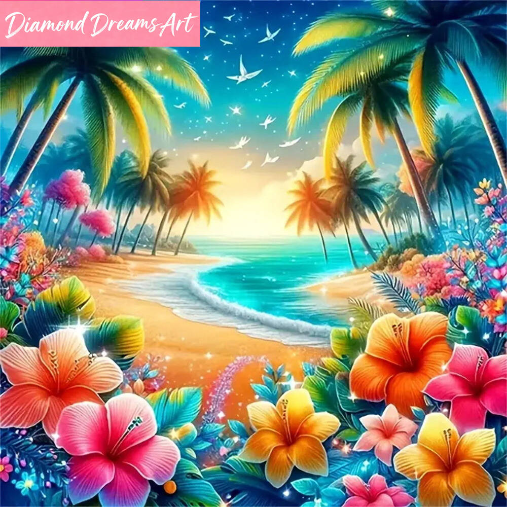 Photo Mosaic Print - 다이아몬드 페인팅 해변 풍경 DIY 풀