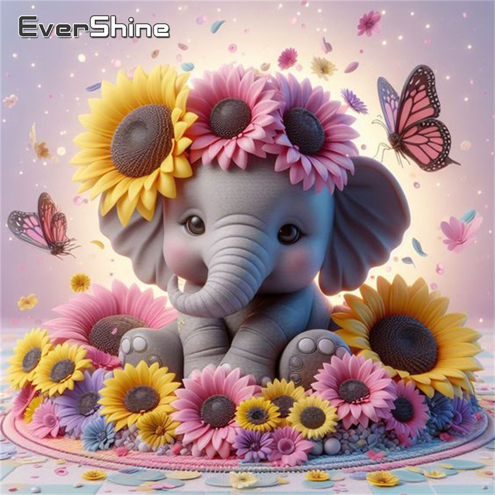 Evershine 코끼리 다이아몬드 그림 동물 크로스  - Photo Mosaic Print 리뷰 및 가격