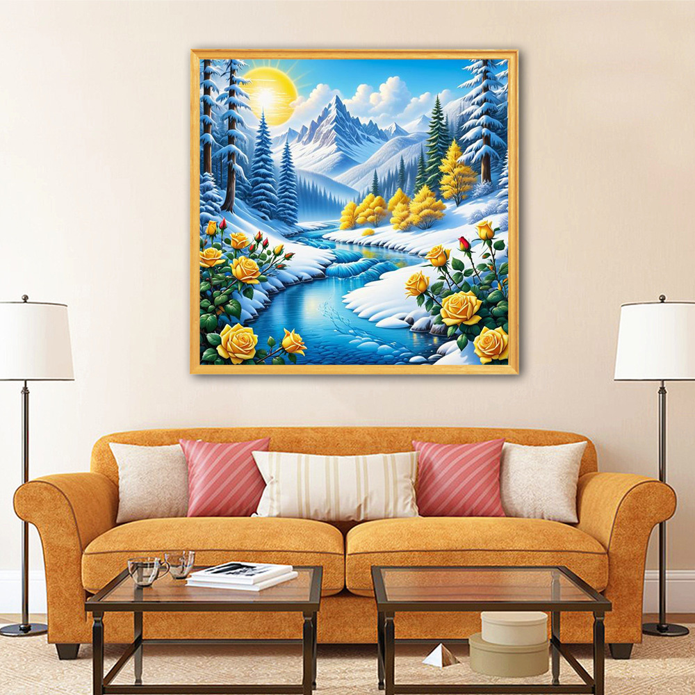 Evershine River 다이아몬드 그림 풍경 새로 - Photo Mosaic Print 리뷰 및 가격